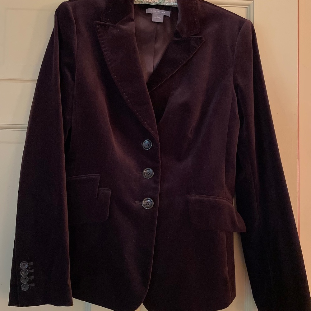 Gorgeous Chocolate Ann Taylor Velvet Blazer, Size 6